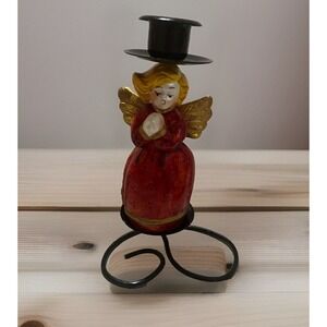 Christmas Praying Angel Taper Vintage Candle Holder‎